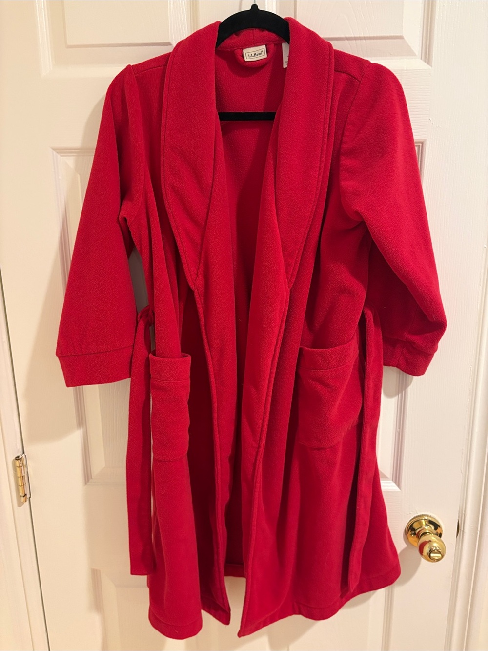 L.L. Bean Red Kids Fleece Robe with Belt